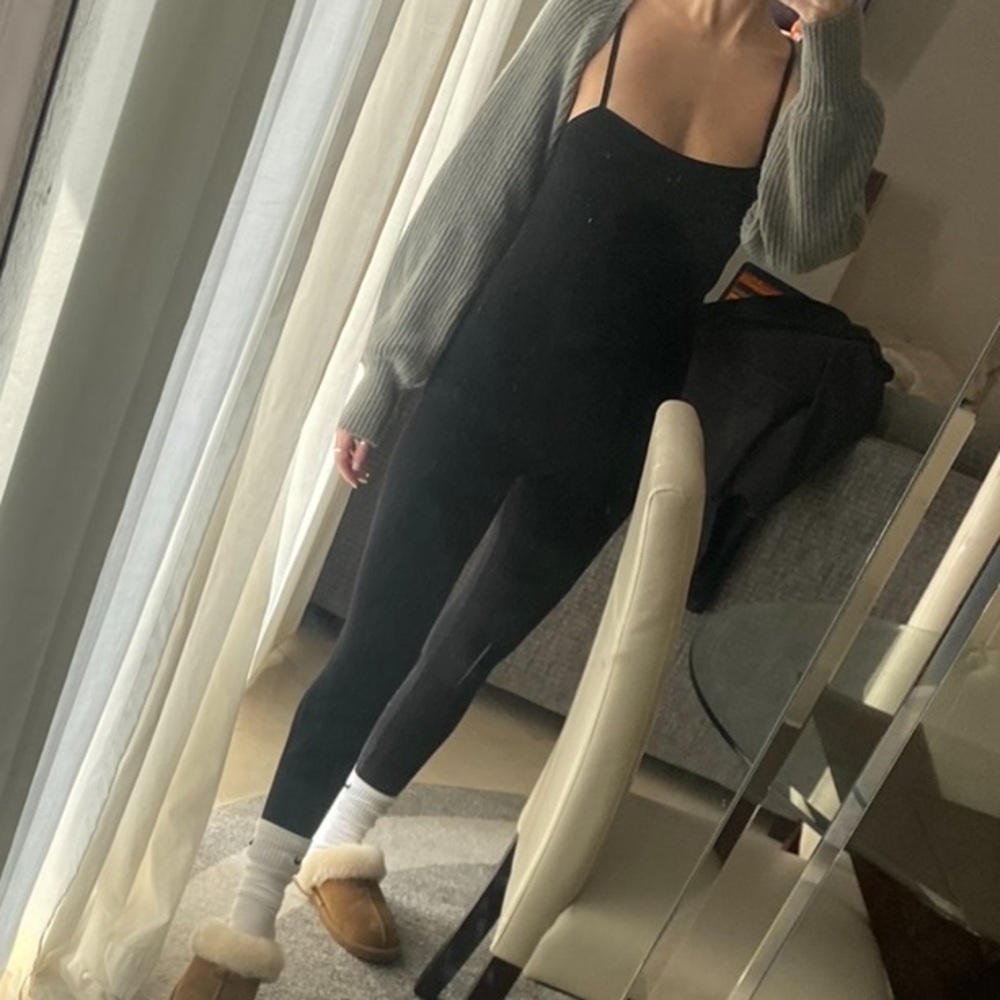 Black Ribbed Jumpsuit